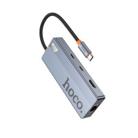 Hub адаптер HOCO Wow 8-in-1 multi-function converter HB52 (HDTV + RJ45 + SD / TF + PD + Type-C 3.0 + USB 3.0*2)