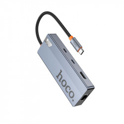 Hub адаптер HOCO Wow 8-in-1 multi-function converter HB52 (HDTV + RJ45 + SD / TF + PD + Type-C 3.0 + USB 3.0*2)