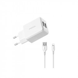Адаптер мережевий PRODA Lightning cable Linshy Pro PD-A22 |2USB, 2.1A|