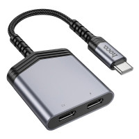 Перехідник HOCO Type-C to dual Type-C digital audio converter LS40 |27W, DAC|