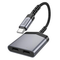 Перехідник HOCO Type-C to dual Type-C digital audio converter LS40 |27W, DAC|