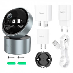 Камера відеоспостереження Hoco Indoor PTZ HD cameray gray D5 |3MP, FHD, IP54, Infrared|