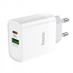 Адаптер мережевий HOCO Rapido C80A |1USB/1Type-C, 3.1A/20W, QC/PD|