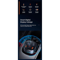 Адаптер автомобільний USAMS Dual Cigarette Lighters Digital Fast Car Charger C28 US-CC151 |2USB/1Type-C, 245W/6A, PD/QC|