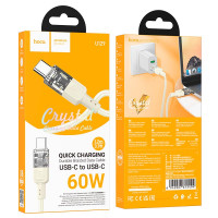 Кабель HOCO Spirit Type-C to Type-C transparent charging data cable U129 |60W/3A, 1.2M|