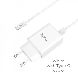 Адаптер мережевий Hoco C62a Victoria with Type - C cable |2USB, 2.1А|