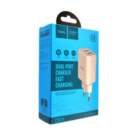 Адаптер мережевий Hoco C62a Victoria with Type - C cable |2USB, 2.1А|