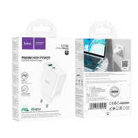 Адаптер мережевий HOCO Awesome C113A |1USB/1Type-C, 65W/3A, PD/QC|