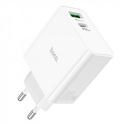 Адаптер мережевий HOCO Awesome C113A |1USB/1Type-C, 65W/3A, PD/QC|