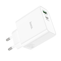 Адаптер мережевий HOCO Awesome C113A |1USB/1Type-C, 65W/3A, PD/QC|