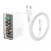 Адаптер мережевий Hoco Fuerza six-port charger N36 |3USB/3Type-C, 65W/3A, PD/QC|