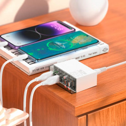 Адаптер мережевий Hoco Fuerza six-port charger N36 |3USB/3Type-C, 65W/3A, PD/QC|