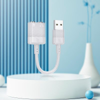 Перехідник HOCO Spirit 2-in-1 transparent external sound card for earphones USB to 3.5 mm LS37 |15cm, DAC|