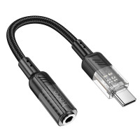 Перехідник HOCO Spirit transparent digital audio converter Type-C to 3.5 mm LS37 |15cm, DAC|
