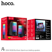 Акустика для ПК HOCO RGB Rhythmic Spectrum desktop speaker DS14 |10W, AUX, Mic|
