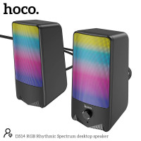 Акустика для ПК HOCO RGB Rhythmic Spectrum desktop speaker DS14 |10W, AUX, Mic|