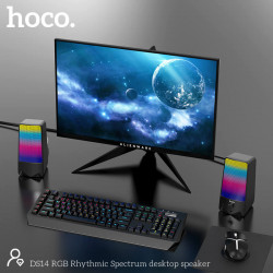 Акустика для ПК HOCO RGB Rhythmic Spectrum desktop speaker DS14 |10W, AUX, Mic|