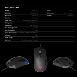 Миша MEETION RGB Backlit Gaming Mouse RGB GM20_2023 |12000dpi|