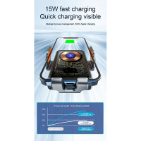 Тримач Auto open-close Transparent Wireless Charger T11 |15W|