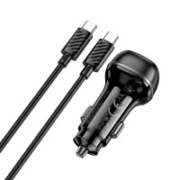 Адаптер автомобільний Hoco Rank dual port Car charger Z58A (Type-C to Type-C set) |1USB/1Type-C, 48W