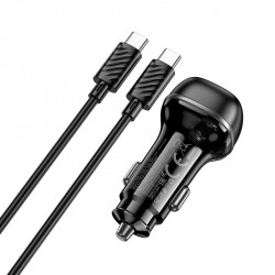 Адаптер автомобільний Hoco Rank dual port Car charger Z58A (Type-C to Type-C set) |1USB/1Type-C, 48W