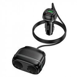Адаптер автомобільний Hoco Rank dual port Car charger Z59 |1USB/1Type-C/2 port 240W cigarette lighter, PD30W/QC|