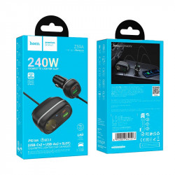 Адаптер автомобільний Hoco Rank Car charger Z59A |2USB/2TypeC/1 slot 240W cigarette lighter, PD30W/Q