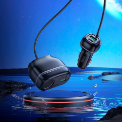 Адаптер автомобільний Hoco Rank Car charger Z59A |2USB/2TypeC/1 slot 240W cigarette lighter, PD30W/Q