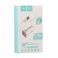 Адаптер автомобільний Hoco Lightning cable Z12 |2USB, 2.4A|