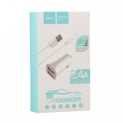 Адаптер автомобільний Hoco Lightning cable Z12 |2USB, 2.4A|