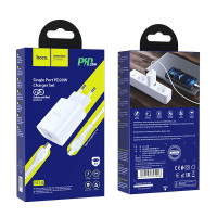 Адаптер мережевий Hoco Type-C to Lightning Cable Smart N14 |Type-C, PD, 20W| (Safety Certified)