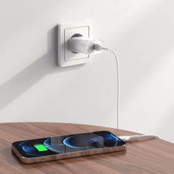 Адаптер мережевий Hoco Type-C to Lightning Cable Smart N14 |Type-C, PD, 20W| (Safety Certified)