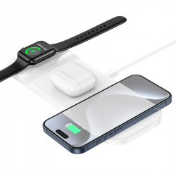 Зарядка Qi HOCO Step 3-in-1 wireless fast charger CQ5 (iWatch) |22.5 W Total|