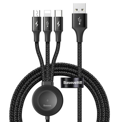 Кабель BASEUS Combo Micro USB / Lightning / Type-C / Apple Watch Star Ring Series |1.2M, 3.5A|