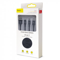 Кабель BASEUS Combo Micro USB / Lightning / Type-C / Apple Watch Star Ring Series |1.2M, 3.5A|