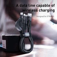 Кабель BASEUS Combo Micro USB / Lightning / Type-C / Apple Watch Star Ring Series |1.2M, 3.5A|