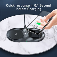 Зарядка QI BASEUS Simple 2in1 Wireless Charger 18w Max For Phones + Pods (WXJK-01)