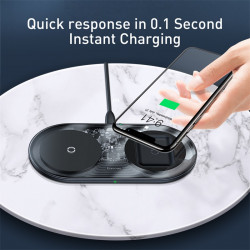 Зарядка QI BASEUS Simple 2in1 Wireless Charger 18w Max For Phones + Pods (WXJK-01)