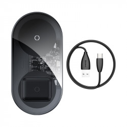 Зарядка QI BASEUS Simple 2in1 Wireless Charger 18w Max For Phones + Pods (WXJK-01)