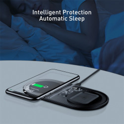 Зарядка QI BASEUS Simple 2in1 Wireless Charger 18w Max For Phones + Pods (WXJK-01)