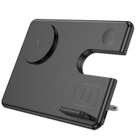 Зарядка Qi HOCO Geek folding 3-in-1 magnetic wireless fast charger CQ1 (iWatch/phone/earphone, 15wqi, 27w Type-C)