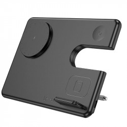 Зарядка Qi HOCO Geek folding 3-in-1 magnetic wireless fast charger CQ1 (iWatch/phone/earphone, 15wqi, 27w Type-C)