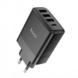 Адаптер мережевий Hoco Intelligent four-port C127A |3USB/1TypeC, 45W/3A, PD/QC|