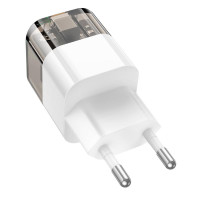 Адаптер мережевий HOCO Platinum dual-port C131A |1USB/1Type-C, 30W/3A, PD/QC|