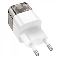 Адаптер мережевий HOCO Platinum dual-port C131A |1USB/1Type-C, 30W/3A, PD/QC|