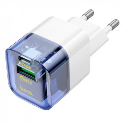 Адаптер мережевий HOCO Platinum dual-port C131A |1USB/1Type-C, 30W/3A, PD/QC|
