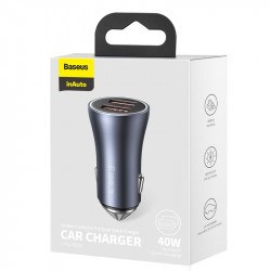Адаптер автомобільний BASEUS Golden Contactor Pro Dual Quick Charger Car Charger |2USB, 5A/40W, QC| (CCJD-A0G)