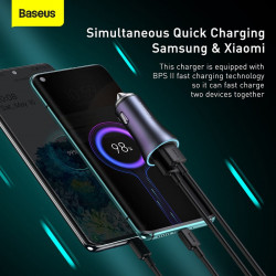 Адаптер автомобільний BASEUS Golden Contactor Pro Dual Quick Charger Car Charger |2USB, 5A/40W, QC| (CCJD-A0G)