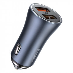 Адаптер автомобільний BASEUS Golden Contactor Pro Dual Quick Charger Car Charger |2USB, 5A/40W, QC| (CCJD-A0G)