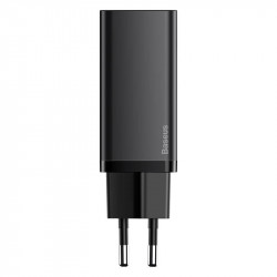 Адаптер мережевий BASEUS GaN2 Lite Quick Charger |1USB/1Type-C, 65W/3A, PD/QC| (CCGAN2L-B02)